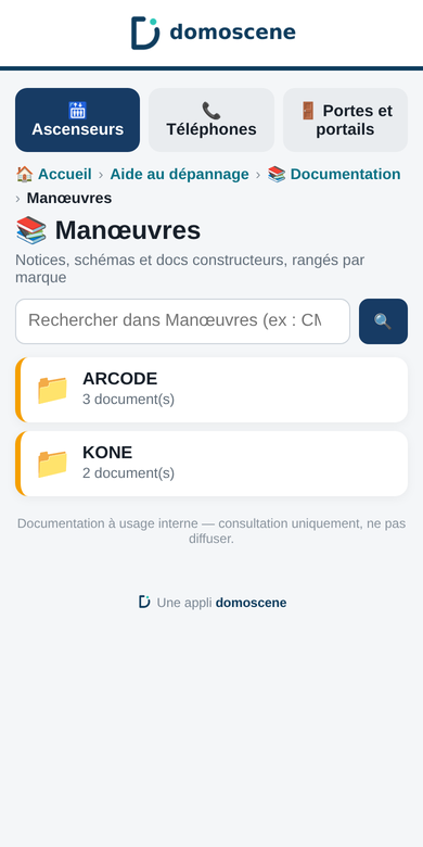 La documentation technique rangée par marque
